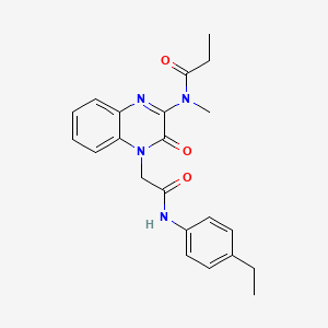 N-(4-{2-[(4-ethylphenyl)amino]-2-oxoethyl}-3-oxo-3,4-dihydroquinoxalin-2-yl)-N-methylpropanamide