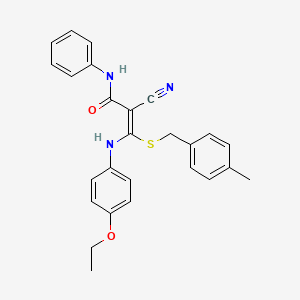 (2E)-2-cyano-3-[(4-ethoxyphenyl)amino]-3-[(4-methylbenzyl)sulfanyl]-N-phenylprop-2-enamide