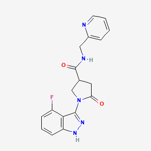 molecular formula C18H16FN5O2 B11223064 1-(4-fluoro-2H-indazol-3-yl)-5-oxo-N-(pyridin-2-ylmethyl)pyrrolidine-3-carboxamide 