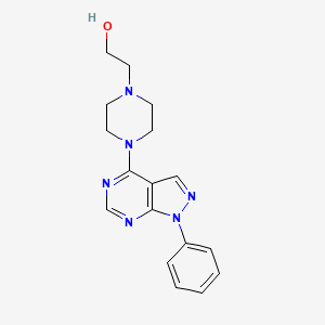 molecular formula C17H20N6O B11223079 2-[4-(1-phenyl-1H-pyrazolo[3,4-d]pyrimidin-4-yl)piperazin-1-yl]ethanol 