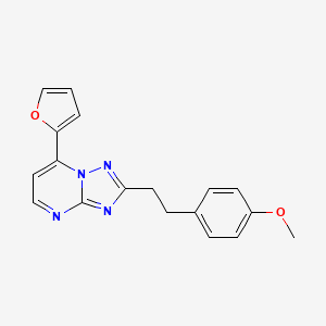 molecular formula C18H16N4O2 B11223088 7-(Furan-2-yl)-2-[2-(4-methoxyphenyl)ethyl][1,2,4]triazolo[1,5-a]pyrimidine 