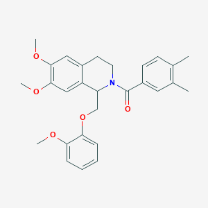 (6,7-dimethoxy-1-((2-methoxyphenoxy)methyl)-3,4-dihydroisoquinolin-2(1H)-yl)(3,4-dimethylphenyl)methanone