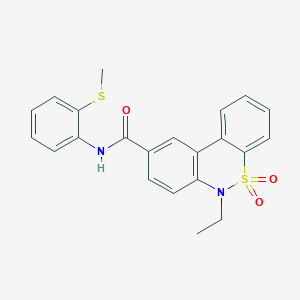 6-ethyl-N-[2-(methylsulfanyl)phenyl]-6H-dibenzo[c,e][1,2]thiazine-9-carboxamide 5,5-dioxide