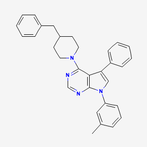 molecular formula C31H30N4 B11223180 4-(4-benzylpiperidin-1-yl)-7-(3-methylphenyl)-5-phenyl-7H-pyrrolo[2,3-d]pyrimidine 