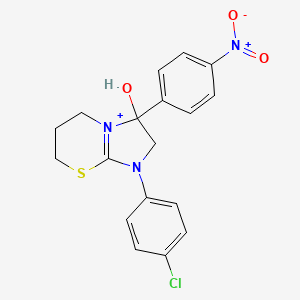 1-(4-chlorophenyl)-3-hydroxy-3-(4-nitrophenyl)-2,3,6,7-tetrahydro-5H-imidazo[2,1-b][1,3]thiazin-1-ium