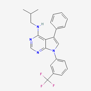 molecular formula C23H21F3N4 B11223193 N-isobutyl-5-phenyl-7-(3-(trifluoromethyl)phenyl)-7H-pyrrolo[2,3-d]pyrimidin-4-amine 