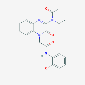 molecular formula C21H22N4O4 B11223216 N-ethyl-N-(4-{2-[(2-methoxyphenyl)amino]-2-oxoethyl}-3-oxo-3,4-dihydroquinoxalin-2-yl)acetamide 