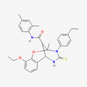 N-(2,4-dimethylphenyl)-10-ethoxy-3-(4-ethylphenyl)-2-methyl-4-thioxo-3,4,5,6-tetrahydro-2H-2,6-methano-1,3,5-benzoxadiazocine-11-carboxamide