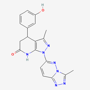 molecular formula C19H17N7O2 B11223261 4-(3-hydroxyphenyl)-3-methyl-1-(3-methyl[1,2,4]triazolo[4,3-b]pyridazin-6-yl)-4,5-dihydro-1H-pyrazolo[3,4-b]pyridin-6-ol 