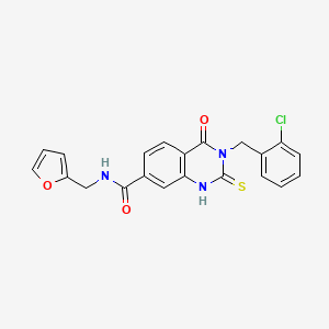 3-(2-chlorobenzyl)-N-(2-furylmethyl)-4-oxo-2-thioxo-1,2,3,4-tetrahydro-7-quinazolinecarboxamide