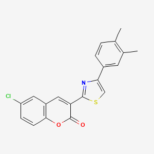 molecular formula C20H14ClNO2S B11223271 6-Chloro-3-[4-(3,4-dimethylphenyl)-1,3-thiazol-2-yl]chromen-2-one CAS No. 6787-41-3