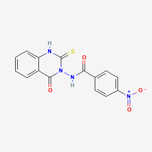 4-nitro-N-(4-oxo-2-sulfanylidene-1H-quinazolin-3-yl)benzamide