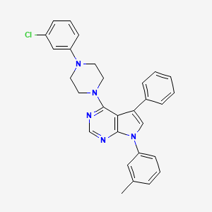 4-[4-(3-chlorophenyl)piperazin-1-yl]-7-(3-methylphenyl)-5-phenyl-7H-pyrrolo[2,3-d]pyrimidine