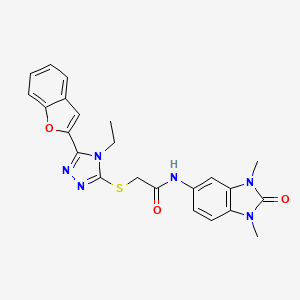 2-{[5-(1-benzofuran-2-yl)-4-ethyl-4H-1,2,4-triazol-3-yl]sulfanyl}-N-(1,3-dimethyl-2-oxo-2,3-dihydro-1H-benzimidazol-5-yl)acetamide