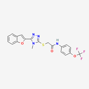 2-{[5-(1-benzofuran-2-yl)-4-methyl-4H-1,2,4-triazol-3-yl]sulfanyl}-N-[4-(trifluoromethoxy)phenyl]acetamide