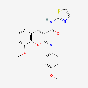 (2Z)-8-methoxy-2-[(4-methoxyphenyl)imino]-N-(1,3-thiazol-2-yl)-2H-chromene-3-carboxamide