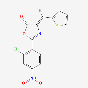 molecular formula C14H7ClN2O4S B11223315 (4Z)-2-(2-chloro-4-nitrophenyl)-4-(thiophen-2-ylmethylidene)-1,3-oxazol-5(4H)-one 