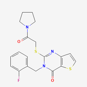 3-(2-fluorobenzyl)-2-{[2-oxo-2-(pyrrolidin-1-yl)ethyl]sulfanyl}thieno[3,2-d]pyrimidin-4(3H)-one