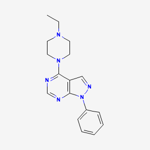 molecular formula C17H20N6 B11223359 4-(4-Ethylpiperazin-1-yl)-1-phenylpyrazolo[3,4-d]pyrimidine 