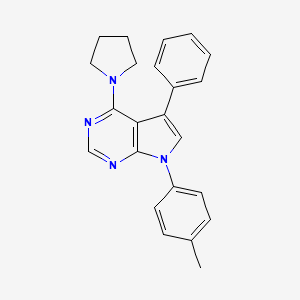 7-(4-methylphenyl)-5-phenyl-4-(pyrrolidin-1-yl)-7H-pyrrolo[2,3-d]pyrimidine