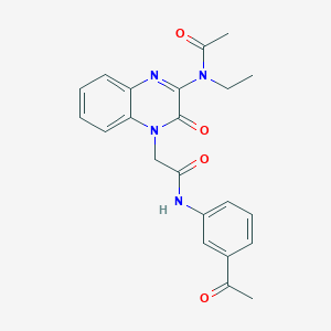 molecular formula C22H22N4O4 B11223397 N-(4-{2-[(3-acetylphenyl)amino]-2-oxoethyl}-3-oxo-3,4-dihydroquinoxalin-2-yl)-N-ethylacetamide 