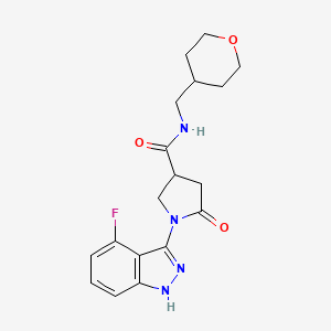 1-(4-fluoro-1H-indazol-3-yl)-5-oxo-N-(tetrahydro-2H-pyran-4-ylmethyl)-3-pyrrolidinecarboxamide