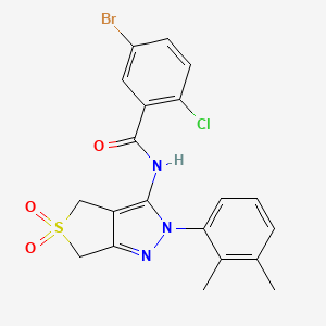 molecular formula C20H17BrClN3O3S B11223438 5-bromo-2-chloro-N-(2-(2,3-dimethylphenyl)-5,5-dioxido-4,6-dihydro-2H-thieno[3,4-c]pyrazol-3-yl)benzamide 