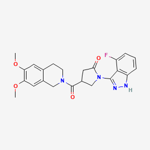 4-[(6,7-dimethoxy-3,4-dihydroisoquinolin-2(1H)-yl)carbonyl]-1-(4-fluoro-1H-indazol-3-yl)pyrrolidin-2-one