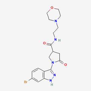 1-(6-bromo-1H-indazol-3-yl)-N-(2-morpholinoethyl)-5-oxo-3-pyrrolidinecarboxamide