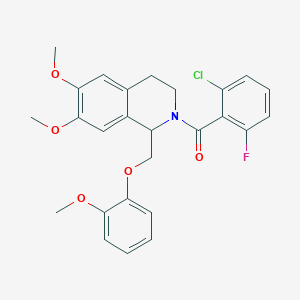 (2-chloro-6-fluorophenyl)(6,7-dimethoxy-1-((2-methoxyphenoxy)methyl)-3,4-dihydroisoquinolin-2(1H)-yl)methanone