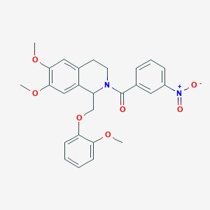 (6,7-dimethoxy-1-((2-methoxyphenoxy)methyl)-3,4-dihydroisoquinolin-2(1H)-yl)(3-nitrophenyl)methanone