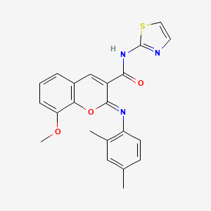 (2Z)-2-[(2,4-dimethylphenyl)imino]-8-methoxy-N-1,3-thiazol-2-yl-2H-chromene-3-carboxamide