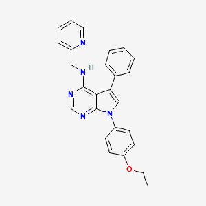 molecular formula C26H23N5O B11223493 7-(4-ethoxyphenyl)-5-phenyl-N-(pyridin-2-ylmethyl)-7H-pyrrolo[2,3-d]pyrimidin-4-amine 