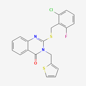 2-[(2-chloro-6-fluorobenzyl)sulfanyl]-3-(thiophen-2-ylmethyl)quinazolin-4(3H)-one