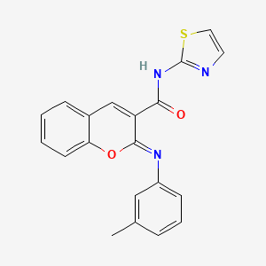 (2Z)-2-[(3-methylphenyl)imino]-N-(1,3-thiazol-2-yl)-2H-chromene-3-carboxamide