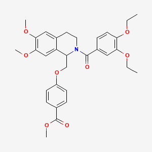 molecular formula C31H35NO8 B11223520 Methyl 4-{[2-(3,4-diethoxybenzoyl)-6,7-dimethoxy-1,2,3,4-tetrahydroisoquinolin-1-yl]methoxy}benzoate 