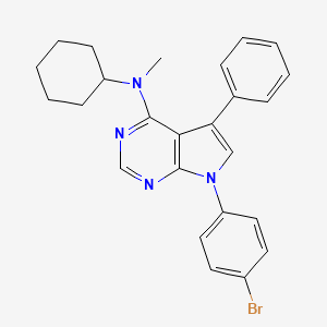 molecular formula C25H25BrN4 B11223525 7-(4-bromophenyl)-N-cyclohexyl-N-methyl-5-phenyl-7H-pyrrolo[2,3-d]pyrimidin-4-amine 