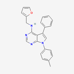 N-(furan-2-ylmethyl)-7-(4-methylphenyl)-5-phenyl-7H-pyrrolo[2,3-d]pyrimidin-4-amine