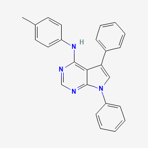 molecular formula C25H20N4 B11223542 N-(4-methylphenyl)-5,7-diphenyl-7H-pyrrolo[2,3-d]pyrimidin-4-amine 