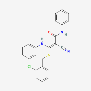 (2E)-3-[(2-chlorobenzyl)sulfanyl]-2-cyano-N-phenyl-3-(phenylamino)prop-2-enamide