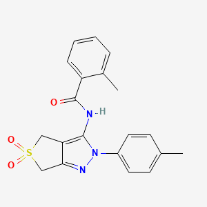 2-methyl-N-[2-(4-methylphenyl)-5,5-dioxido-2,6-dihydro-4H-thieno[3,4-c]pyrazol-3-yl]benzamide