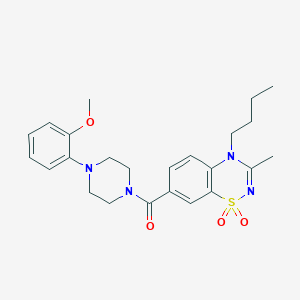 molecular formula C24H30N4O4S B11223616 (4-butyl-3-methyl-1,1-dioxido-4H-1,2,4-benzothiadiazin-7-yl)[4-(2-methoxyphenyl)piperazin-1-yl]methanone 