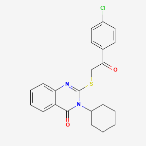 2-{[2-(4-chlorophenyl)-2-oxoethyl]sulfanyl}-3-cyclohexylquinazolin-4(3H)-one