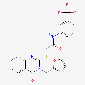 2-{[3-(furan-2-ylmethyl)-4-oxo-3,4-dihydroquinazolin-2-yl]sulfanyl}-N-[3-(trifluoromethyl)phenyl]acetamide