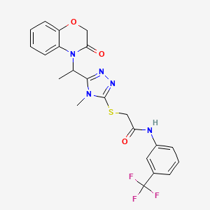 2-({4-methyl-5-[1-(3-oxo-2,3-dihydro-4H-1,4-benzoxazin-4-yl)ethyl]-4H-1,2,4-triazol-3-yl}sulfanyl)-N-[3-(trifluoromethyl)phenyl]acetamide