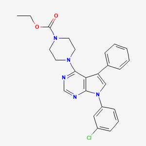 molecular formula C25H24ClN5O2 B11223671 ethyl 4-[7-(3-chlorophenyl)-5-phenyl-7H-pyrrolo[2,3-d]pyrimidin-4-yl]piperazine-1-carboxylate 