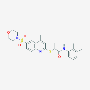 N-(2,3-Dimethylphenyl)-2-{[4-methyl-6-(morpholine-4-sulfonyl)quinolin-2-YL]sulfanyl}propanamide