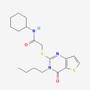 2-[(3-butyl-4-oxo-3,4-dihydrothieno[3,2-d]pyrimidin-2-yl)sulfanyl]-N-cyclohexylacetamide