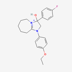 molecular formula C22H26FN2O2+ B11223717 1-(4-ethoxyphenyl)-3-(4-fluorophenyl)-3-hydroxy-2,5,6,7,8,9-hexahydro-3H-imidazo[1,2-a]azepin-1-ium 