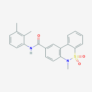 molecular formula C22H20N2O3S B11223750 N-(2,3-dimethylphenyl)-6-methyl-6H-dibenzo[c,e][1,2]thiazine-9-carboxamide 5,5-dioxide 